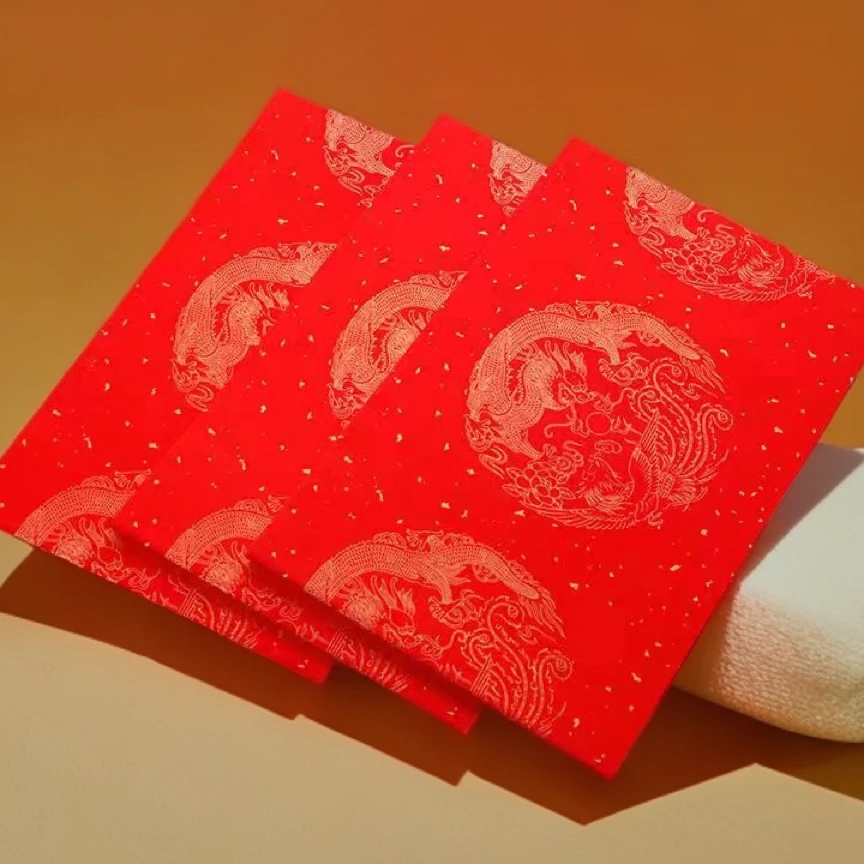 万年红四尺四开四三开对联半生熟宣纸龙凤春联五言七言书法