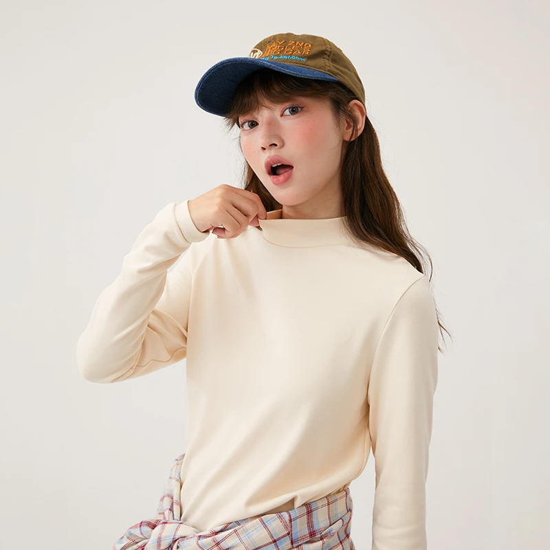 初中生保暖内搭上衣秋季新款半高领长袖套头打底衫C24CD3255C