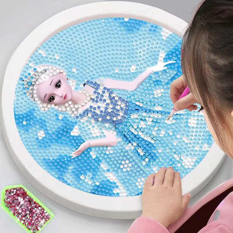 儿童钻石画批发 diy公主钻石贴画 卡通点钻画幼儿园手工益智玩具