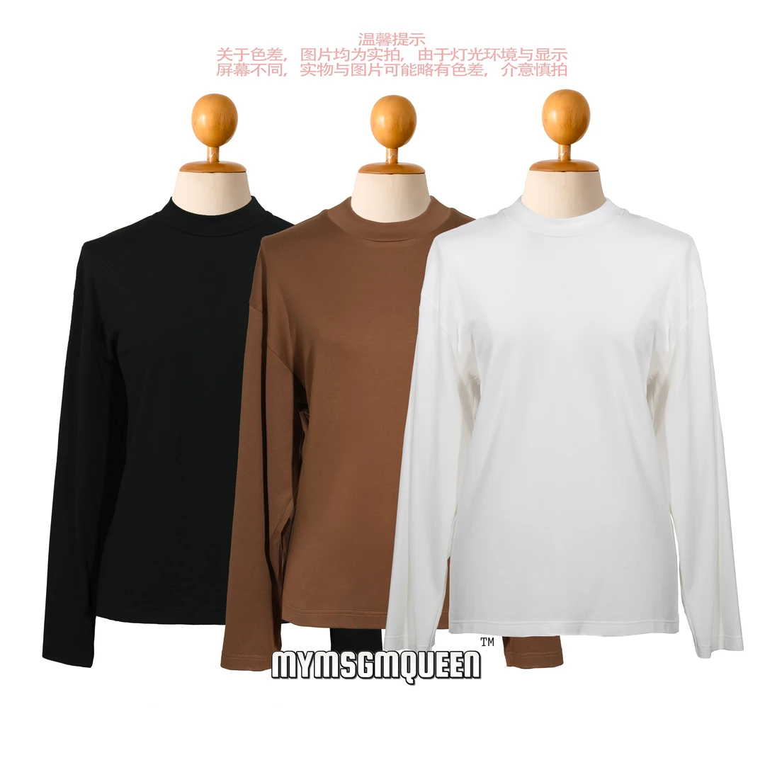 “满分打底”半高领宽松版秋冬必备打底T恤2