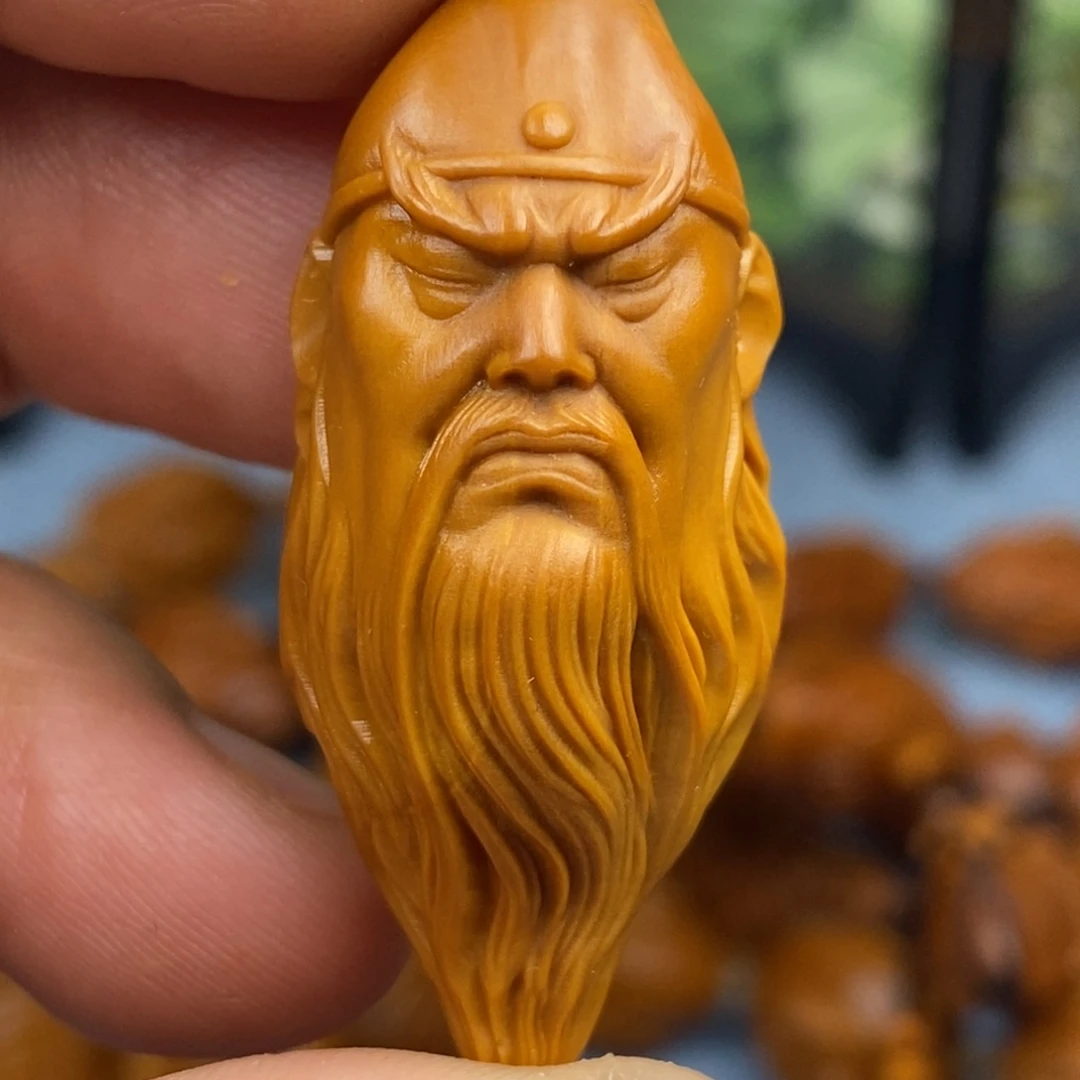 橄榄核吊坠关公单粒