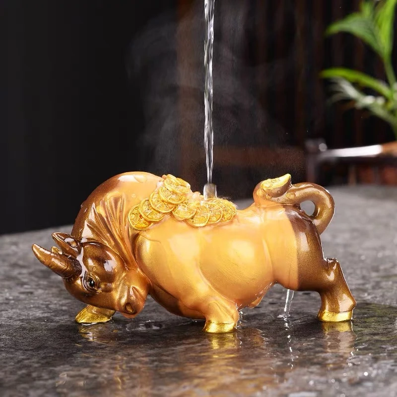 牛气冲天变色茶宠摆件精品可养茶具配件茶桌金蟾招财茶台蟾蜍貔貅