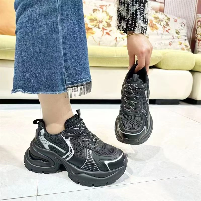 8103-D6-时尚百搭潮鞋厚底低帮秋季新款真皮老爹鞋