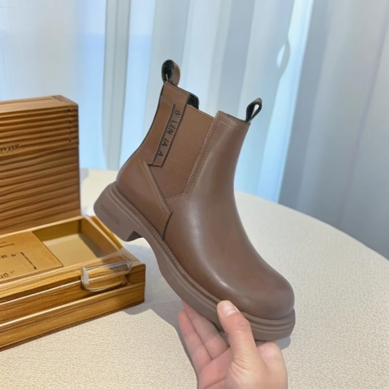 9713-C8-新款靴子女粗跟小短靴欧货时尚马丁靴女款英伦风