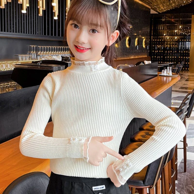 女童毛衣儿童打底衫韩版2023秋冬新款薄款中大童针织衫女童针织衫