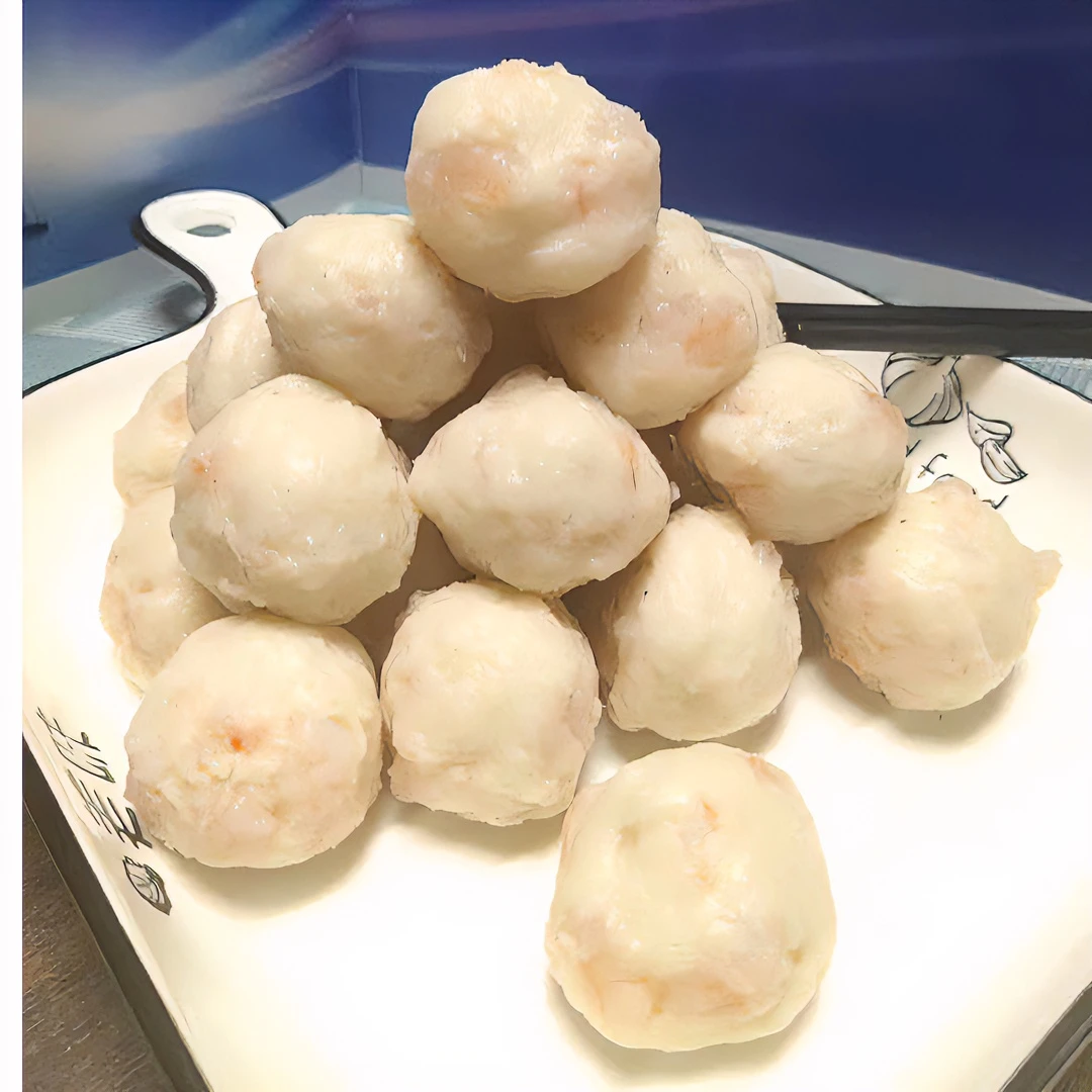 鲁赢海峰1海鲜码头海虾虾仁丸子含大虾虾仁颗粒200克一包食用冷冻