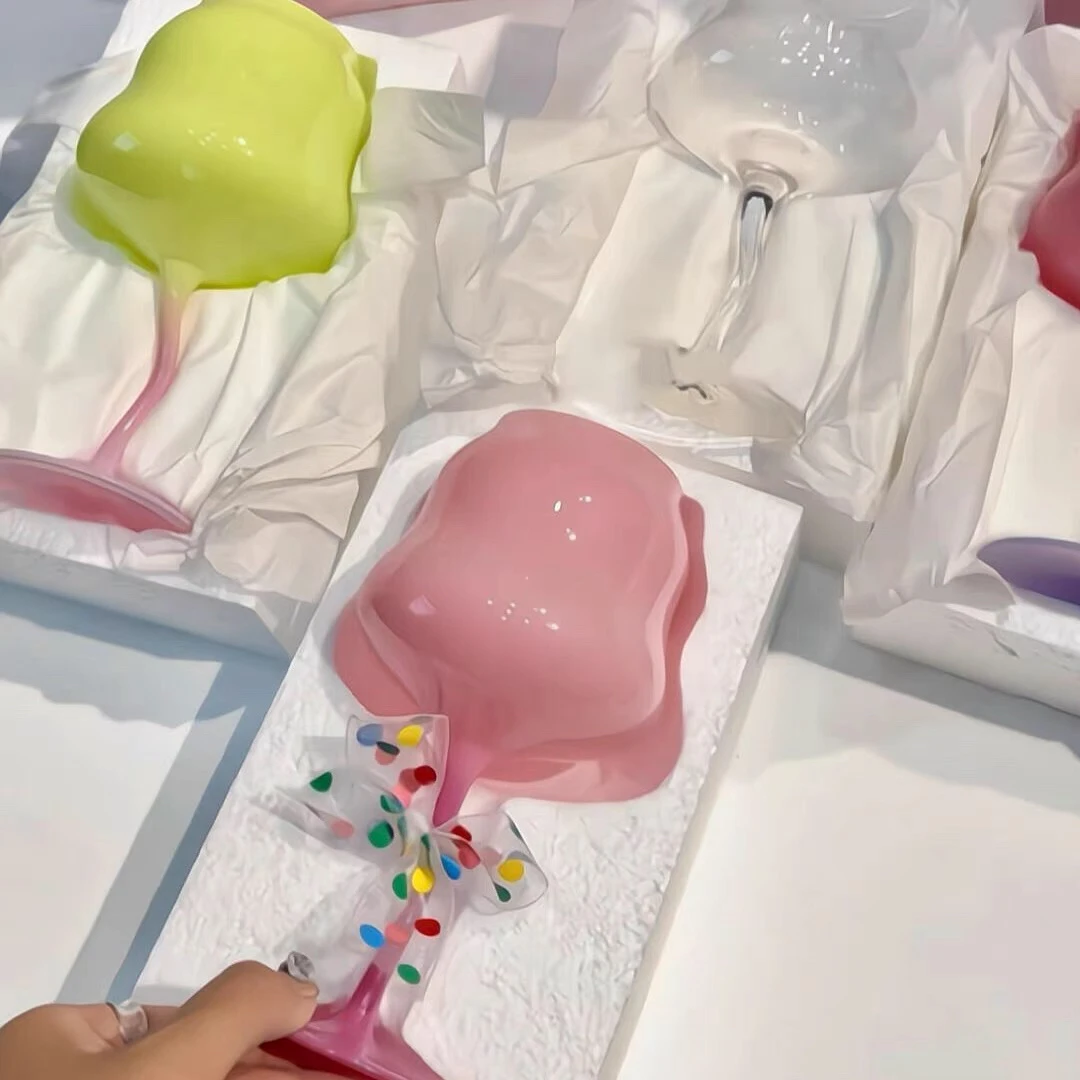 短视频奶油酒神杯彩色玻璃红酒杯马卡龙彩色复古扭扭红酒杯一对