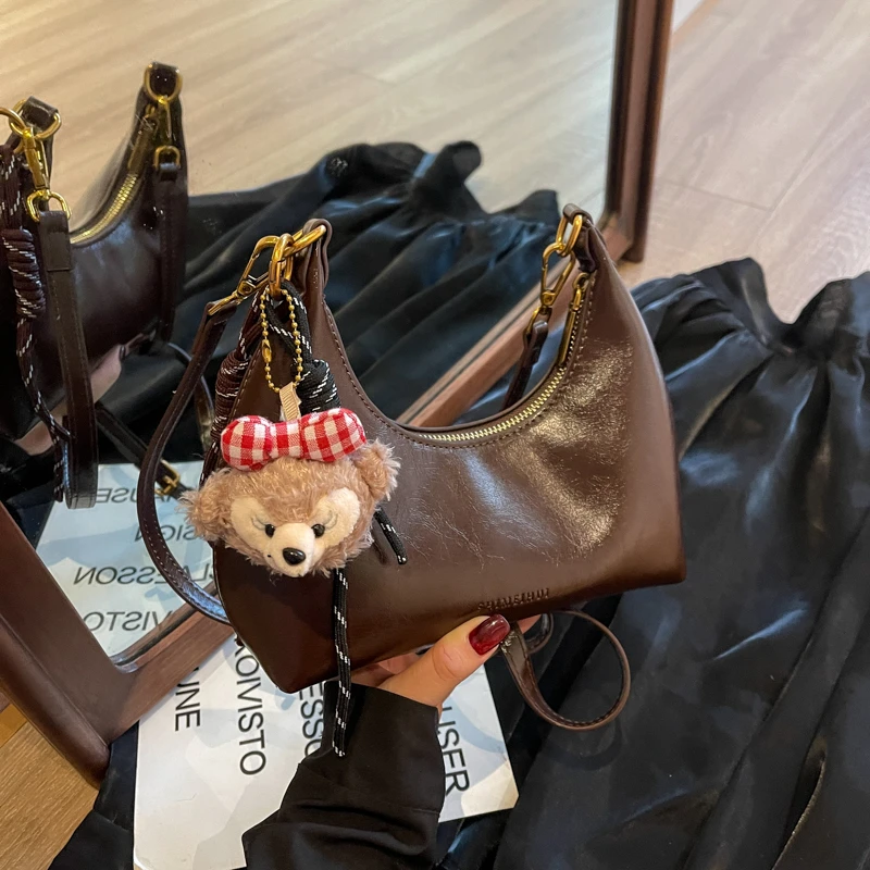 秋冬新款质感软皮小方包女时尚高级小众手提斜挎包通勤包包