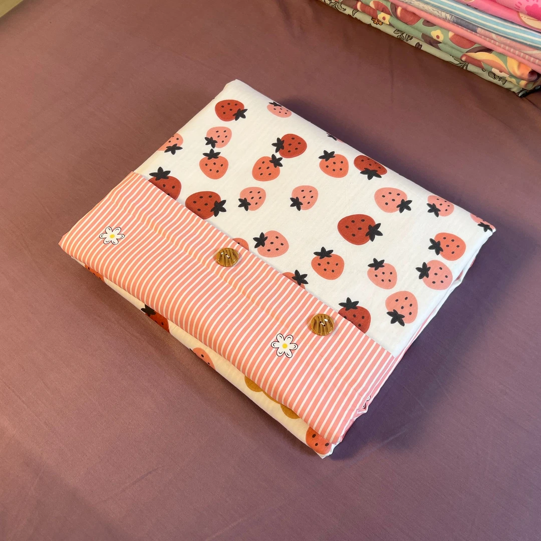 纯棉全棉微瑕AB版本被罩80支铂金系列斜纹棉-开心草莓