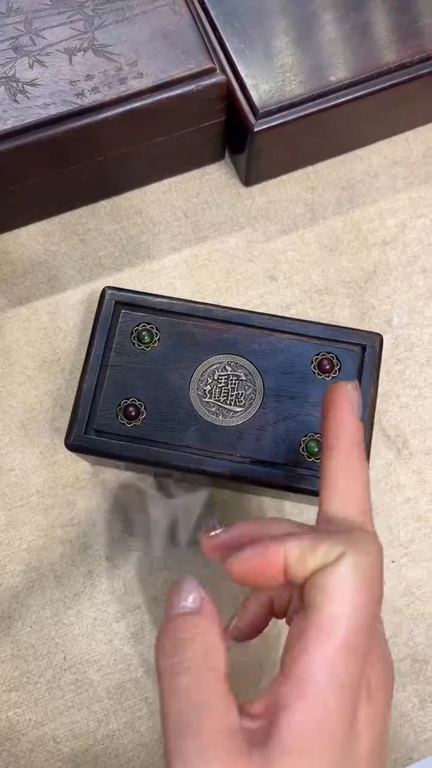 【闪购商品】木招财进宝镶嵌机关盒