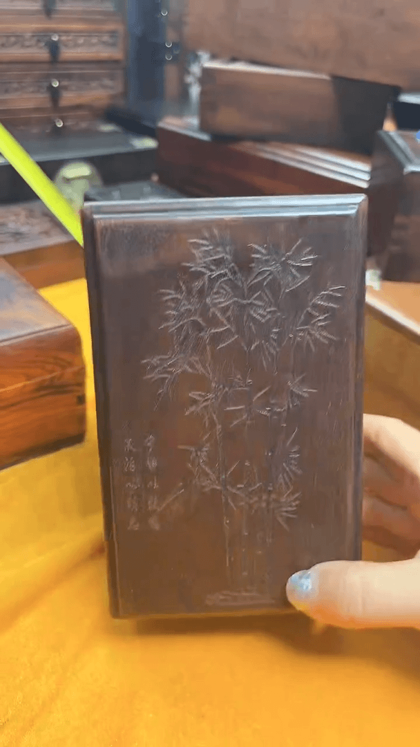 【闪购商品】木雕刻竹子文房天地盖