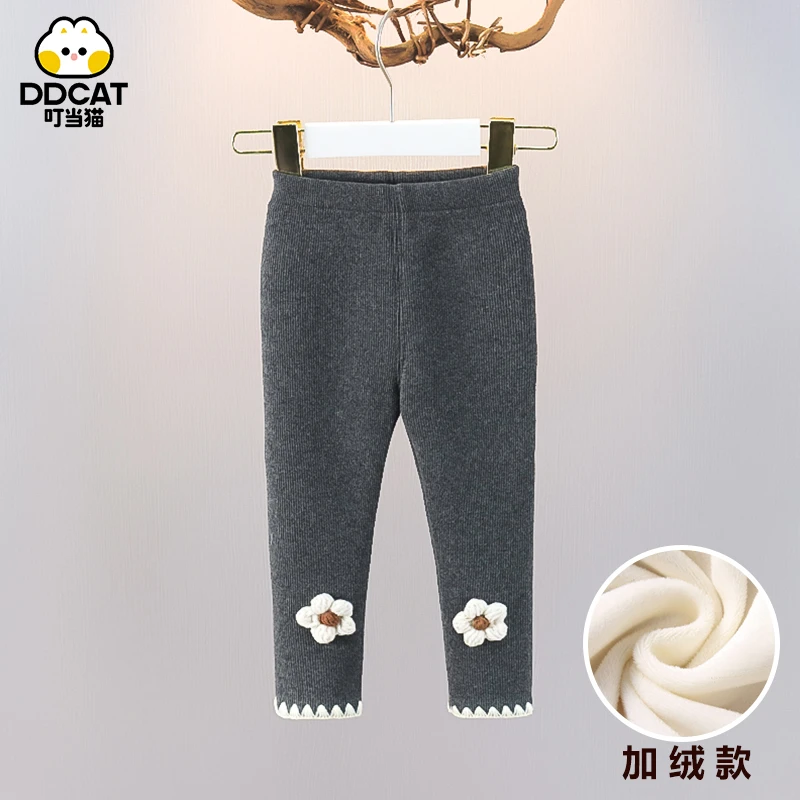叮当猫女童加绒打底裤秋冬季外穿儿童裤子洋气冬装小童女宝宝长裤