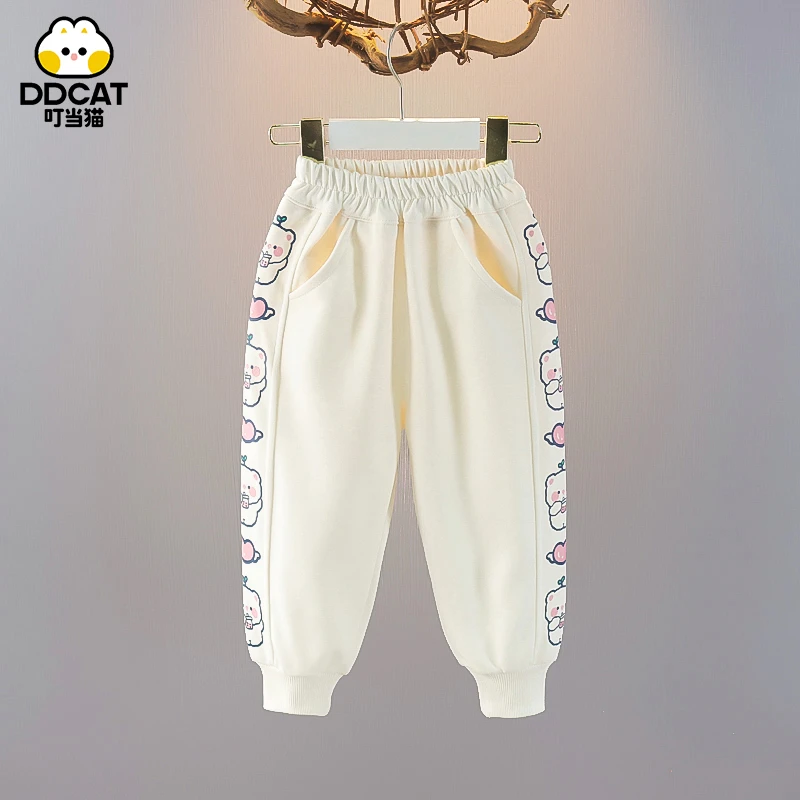叮当猫女童裤子秋装外穿洋气儿童休闲裤春秋季长裤小童女宝宝卫裤