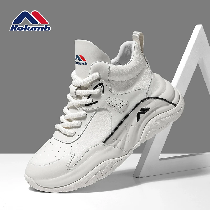 kolumb/哥仑步官方正品男士休闲鞋 高帮高档时尚百搭透气厚底鞋子