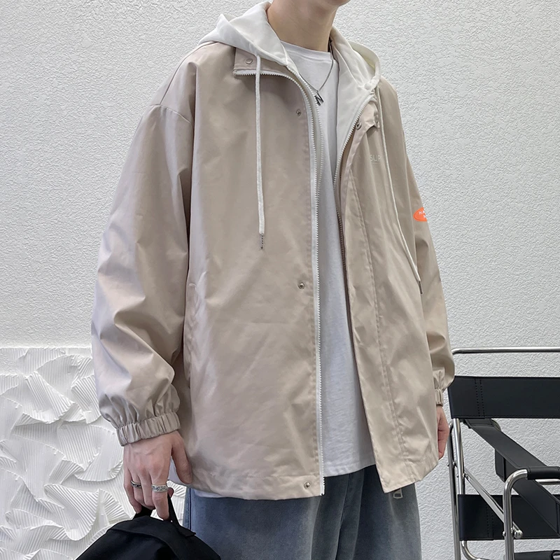假两件休闲外套男士春秋季2025新款大码学生工装夹克宽松潮牌痞帅