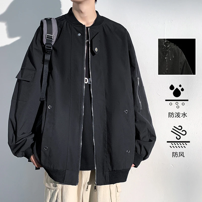 防水夹克男士春秋季飞行棒球服2025新款美式复古帅气宽松百搭外套