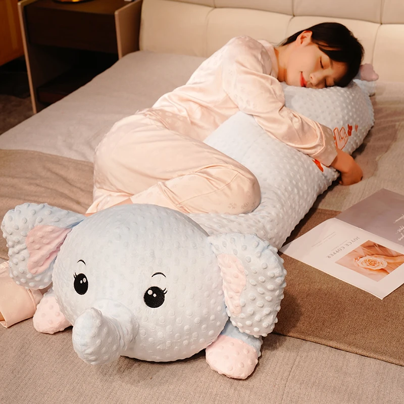 A类豆豆绒大象女生床上睡觉抱枕公仔毛绒玩具儿童布娃娃生日礼物