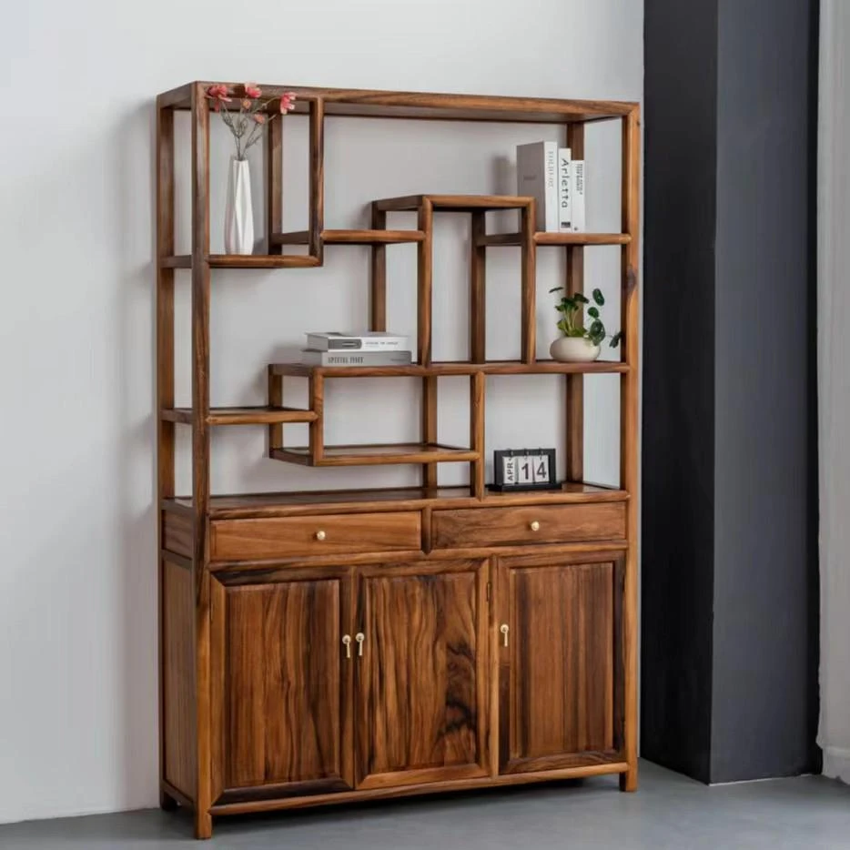 秋水书架博古架茶柜置物架置物隔断多宝阁新家用储藏结构鞋柜书架