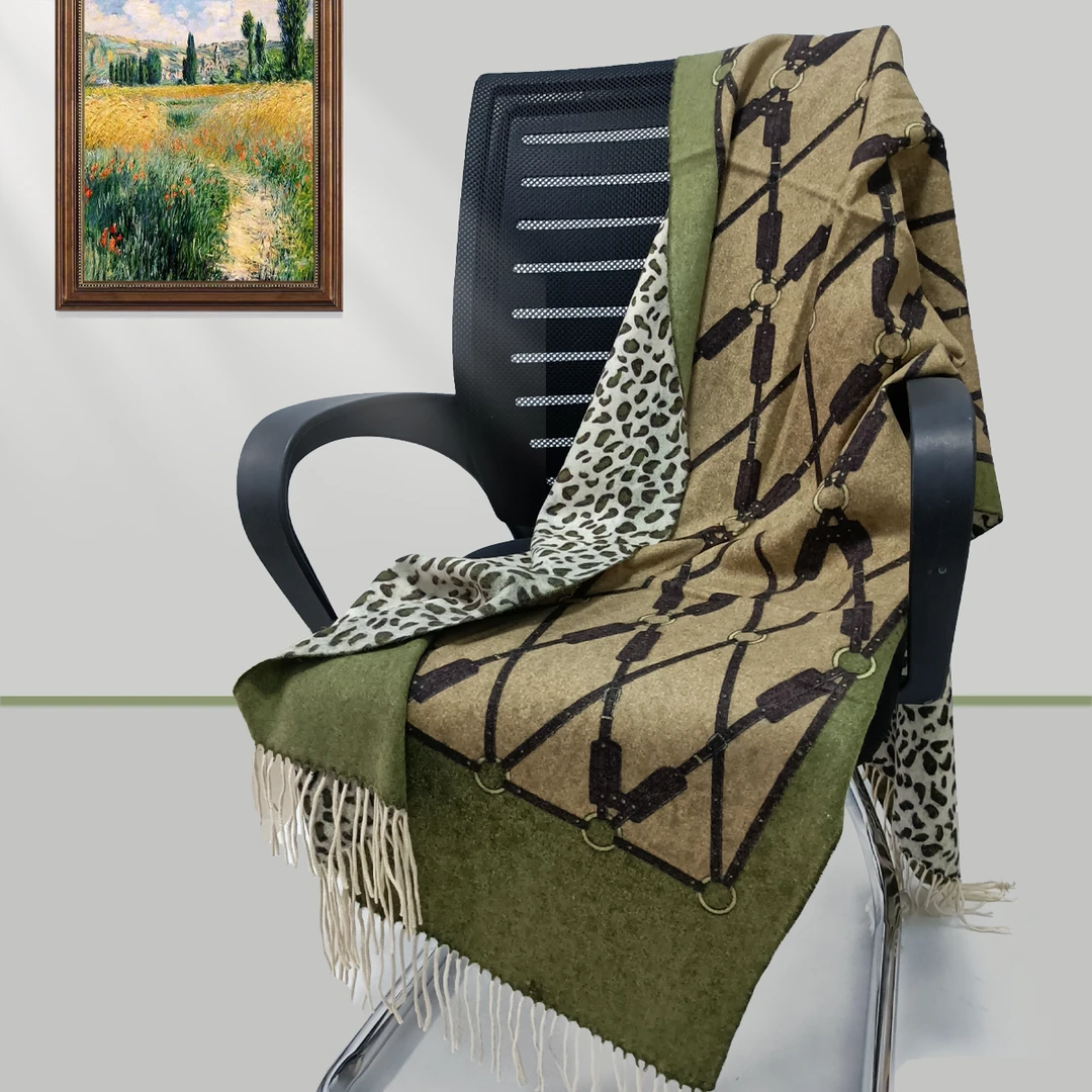 纯羊毛【新岁系列】大规格双面厚款披肩围巾