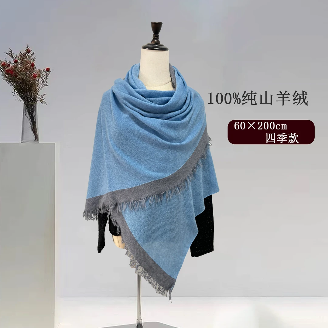 【蝴蝶系列】纯山羊绒披肩围巾文艺女士保暖