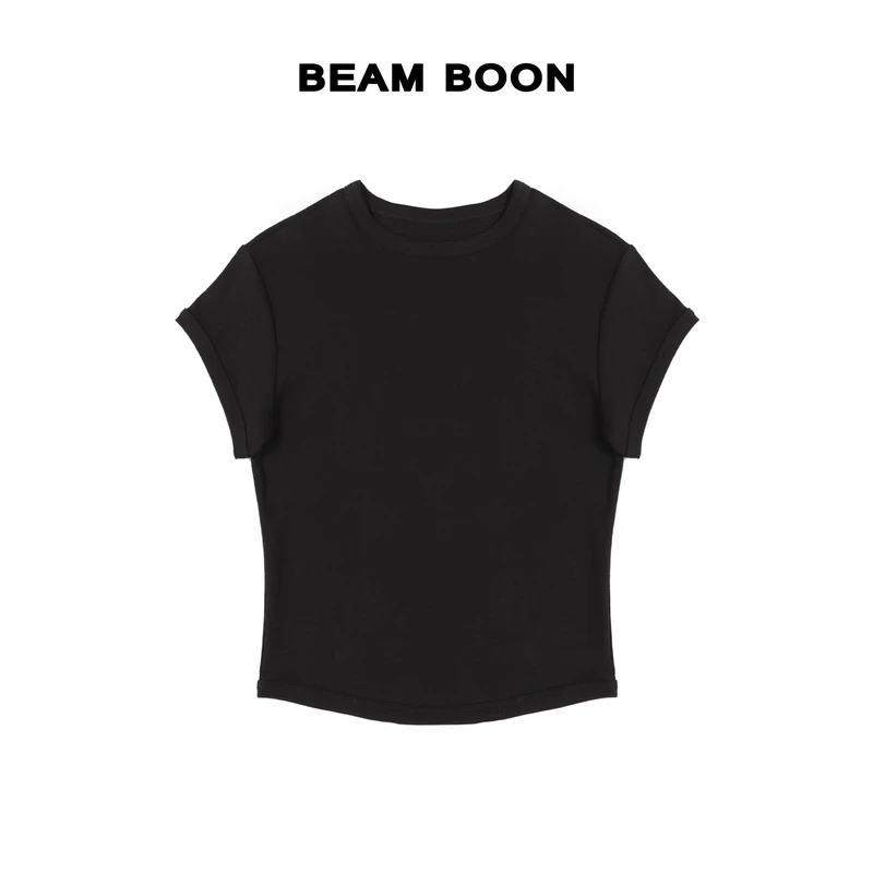 Beam Boon|【瘦瘦T】嘎嘎显瘦轻柔棉质撞色线简约百搭打底T恤短袖
