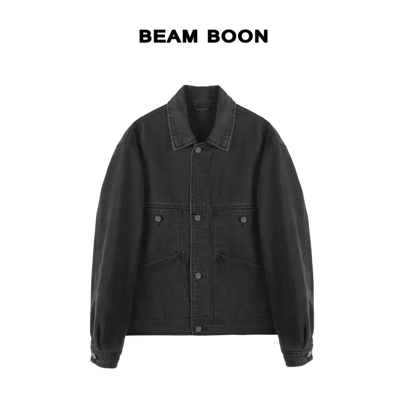 Beam Boon|【梨泰院牛仔】Lema*re复古重工水洗立体夹克牛仔短外套