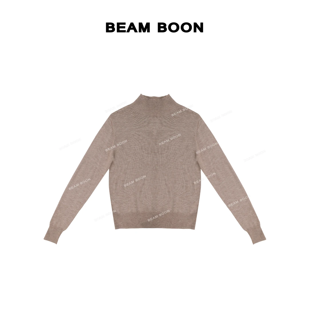 Beam Boon|【栗子酱】软糯100%全羊毛无缝一体零压舒适显瘦针织毛衣