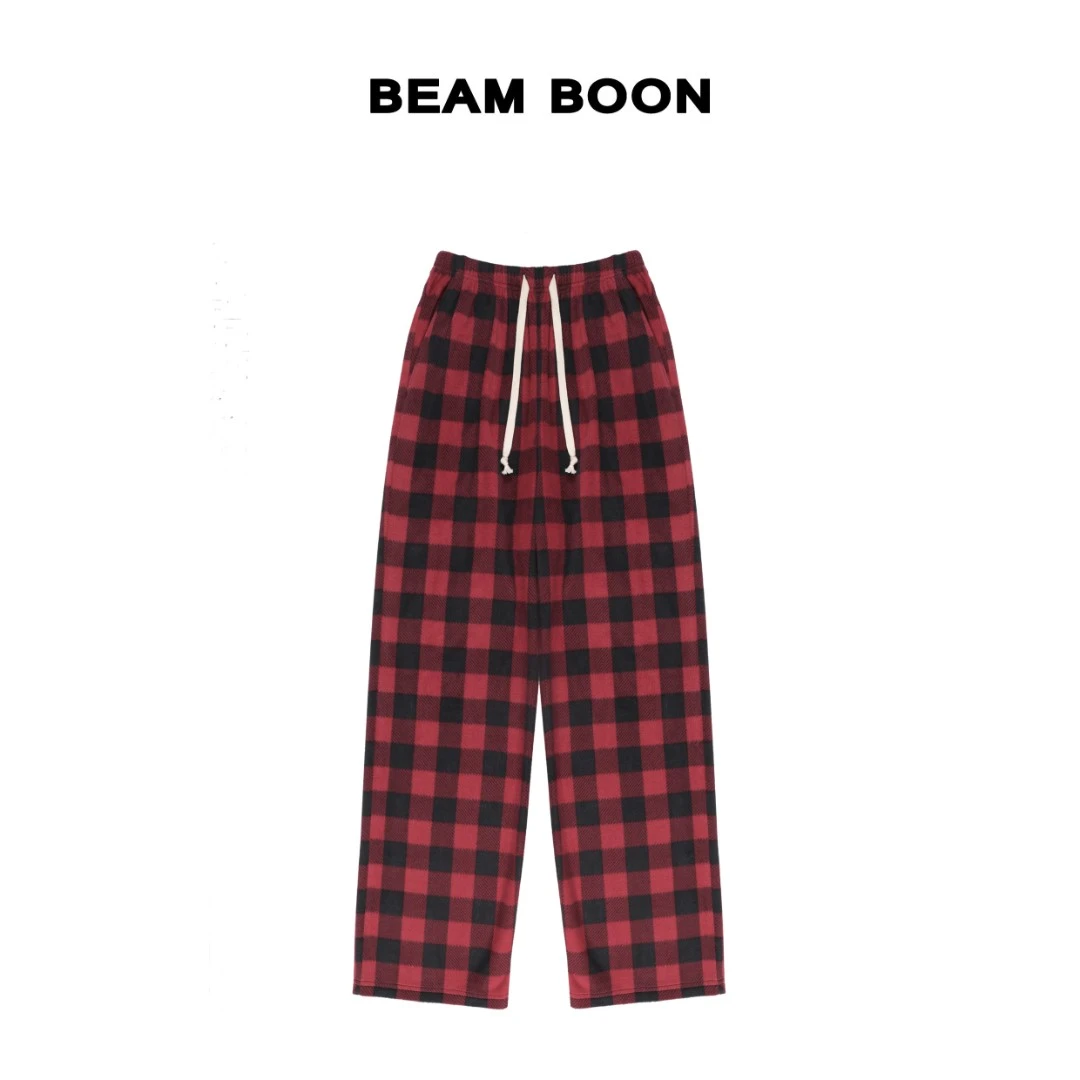 Beam Boon | 【随心家居裤】松软糯糯蓄热保暖无束缚直筒格子家居裤