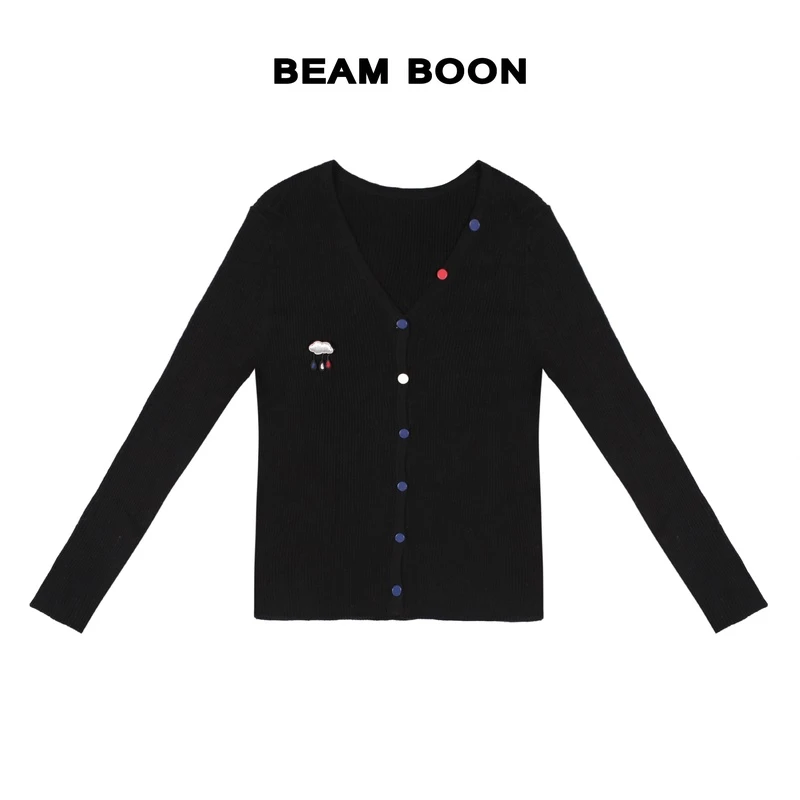 Beam Boon|【彩虹糖】ER*S重磅高克重细腻100%羊毛彩虹扣针织开衫