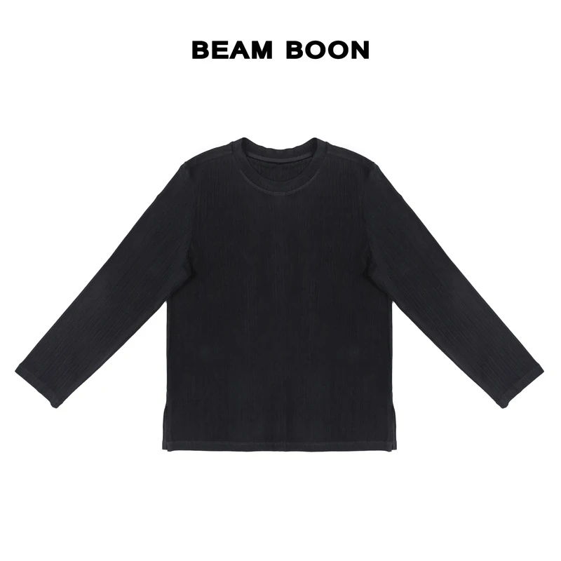 Beam Boon |【雪梨纸醋酸T】重磅进口醋酸褶皱肌理凉感休闲长袖t恤