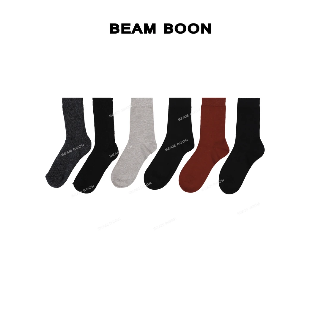 Beam Boon【好袜噻】加厚！蚕丝美利奴羊毛精纺保暖柔软弹力中筒袜