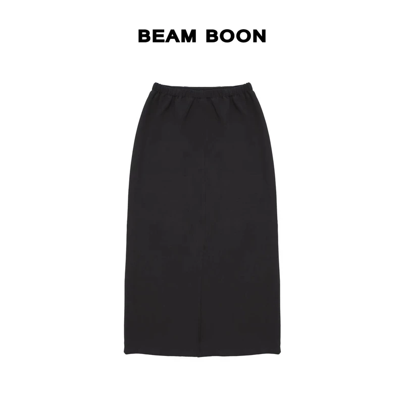 Beam Boon |【设计师半裙】简约优雅高密罗马布开叉气质直筒半身裙