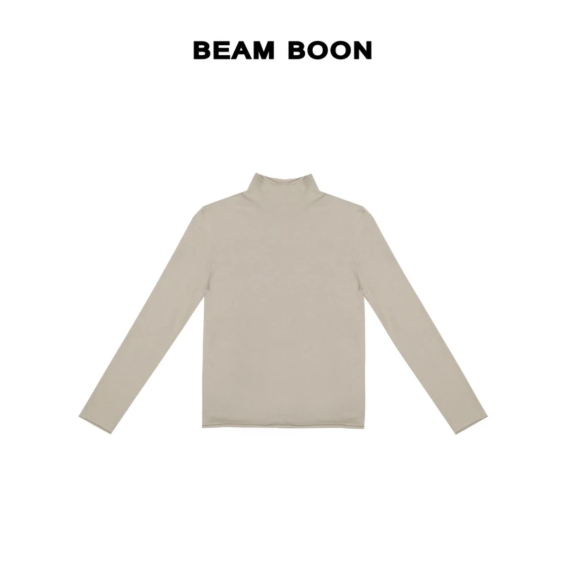 Beam Boon|【彩胶唱片】软黄金重磅羊毛混纺高品质打底高领针织毛衣