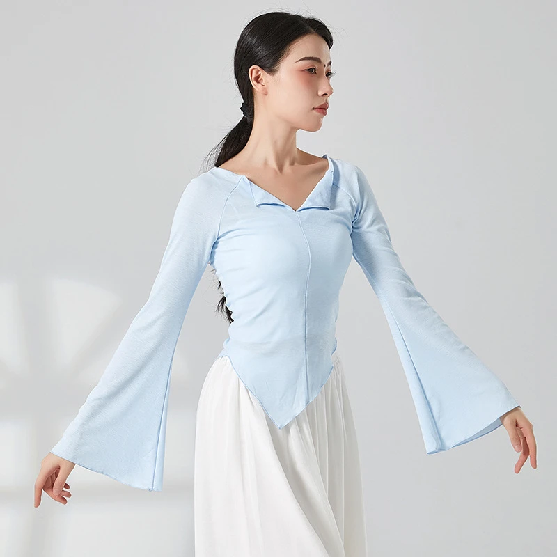 舞影秀衣现代舞练功服上衣基训服打底衫修身古典舞长袖艺考形体服