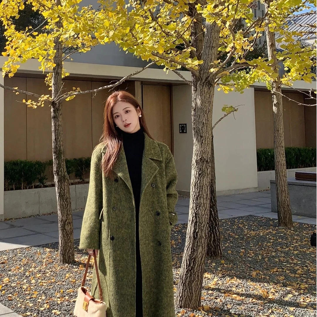 Maxcici高端双面羊毛大衣女长款韩版气质羊毛外套超长款冬季新款