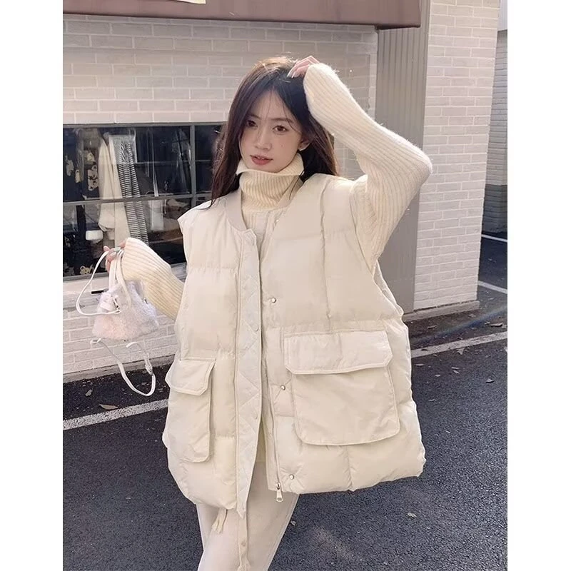 棉马甲女2024年秋冬季新款时尚潮流大码宽松百搭背心马夹外套