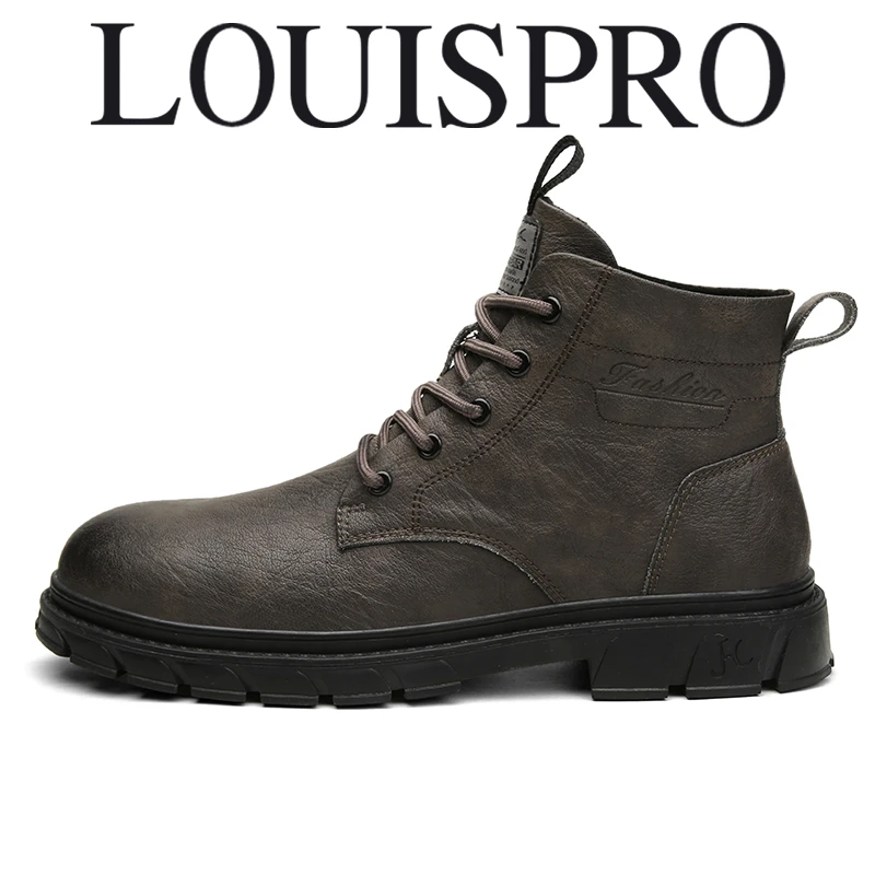 【LOUISPRO正品】男士冬季轻奢复古英伦风时尚百搭透气休闲马丁靴