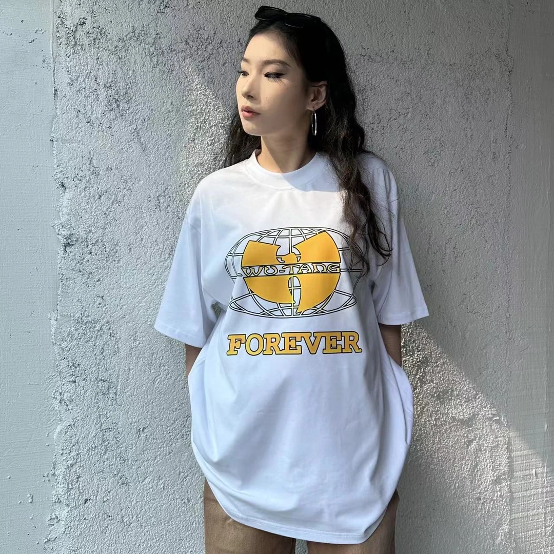 少林武当派短袖300G重磅街舞嘻哈说唱涂鸦美式wu-tang夏季宽松