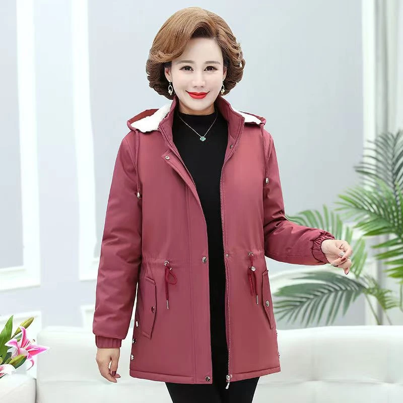 847-Y时尚妈妈装收腰隐形拉链休闲款棉服