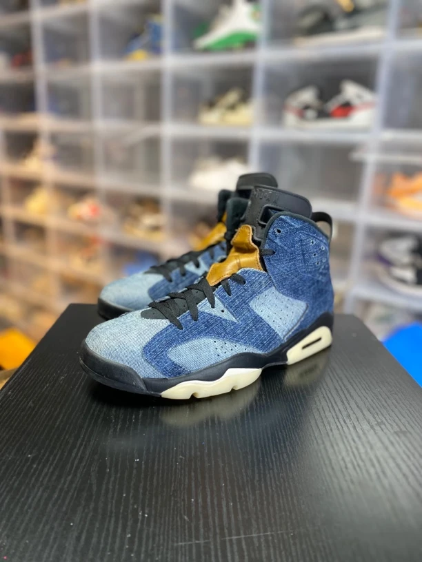 aj6丹宁牛仔休闲鞋/44.5/已精洗/全新参考价1654