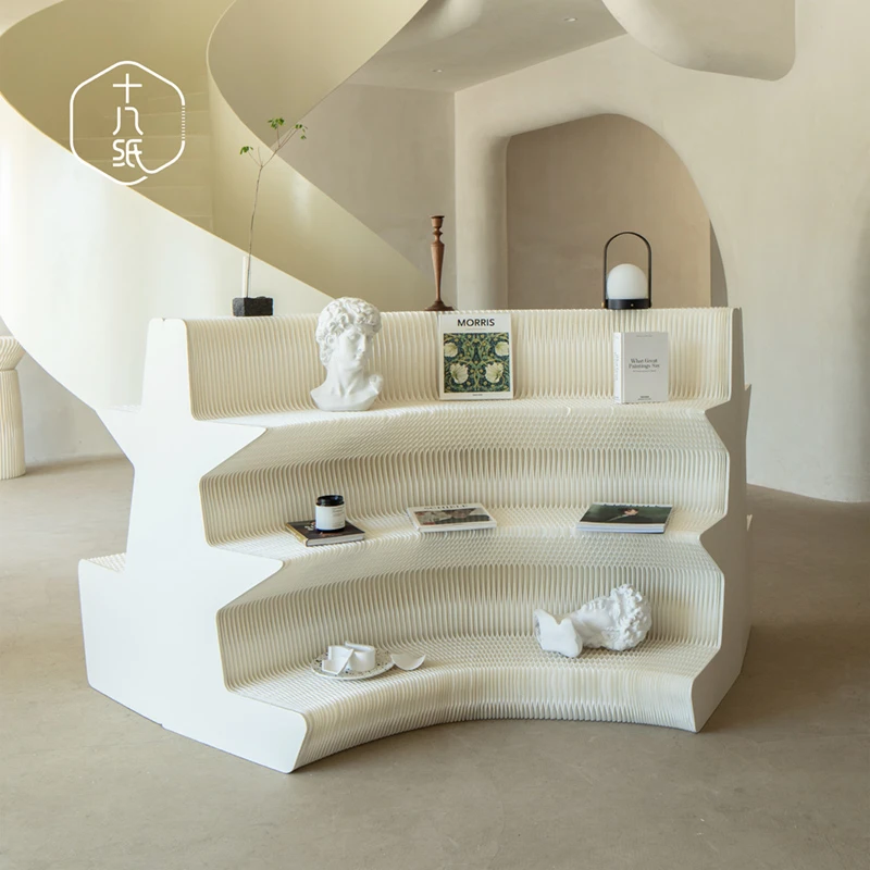 十八纸万物生长展示架长条展会展示台双面落地高低自由组合陈列架