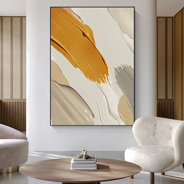 【暖 阳】北欧极简装饰画抽象墙画挂画现代简约侘寂风抽象落地客厅