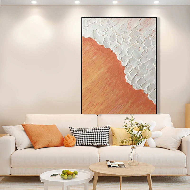 【金色海岸】现代简约艺术抽象装饰画极简风挂画轻奢样板间客厅画