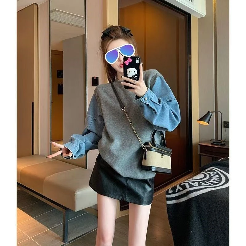 秋冬新款减龄纯色马甲背心日韩圆领针织衫百搭洋气无袖叠穿毛衣潮