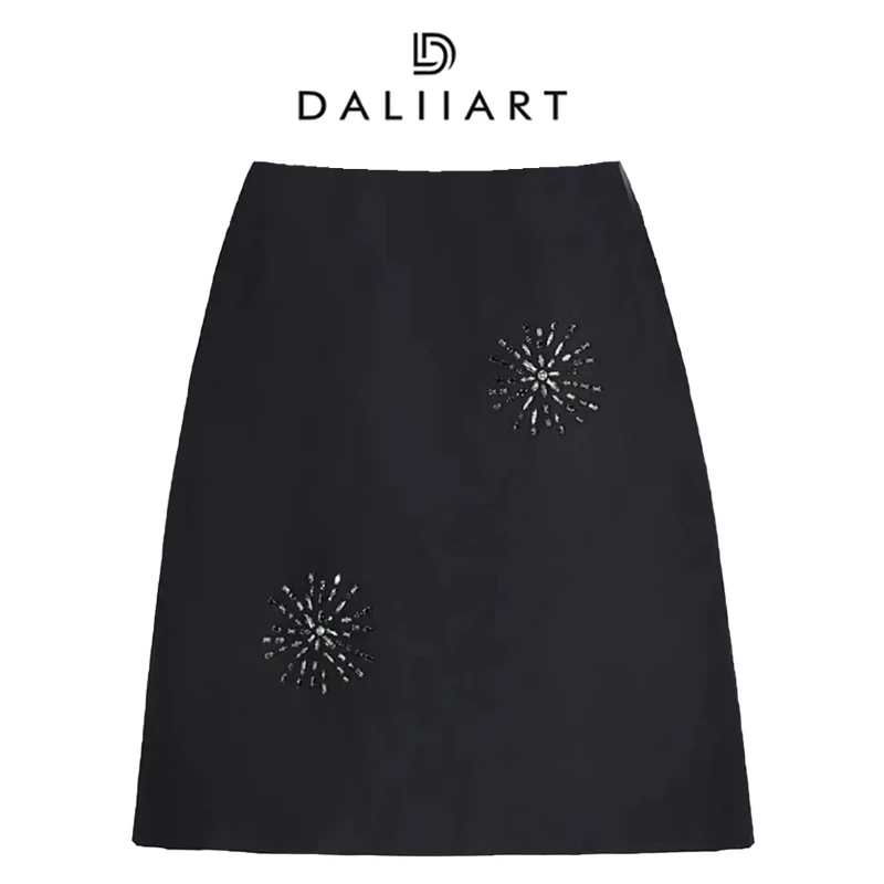 大丽高定女装 慕色烟火 A级水晶玻璃立体太阳花A字半裙DLQZ0588