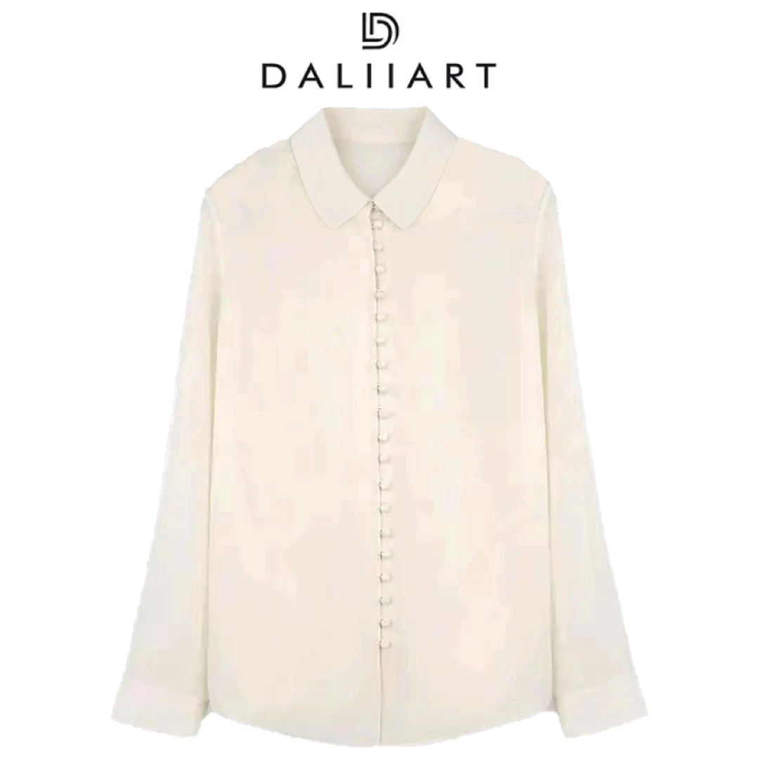 DALIART 唐晶衬衫 18MM6A级桑蚕丝真丝双绉宫廷风衬衫DLTX1470