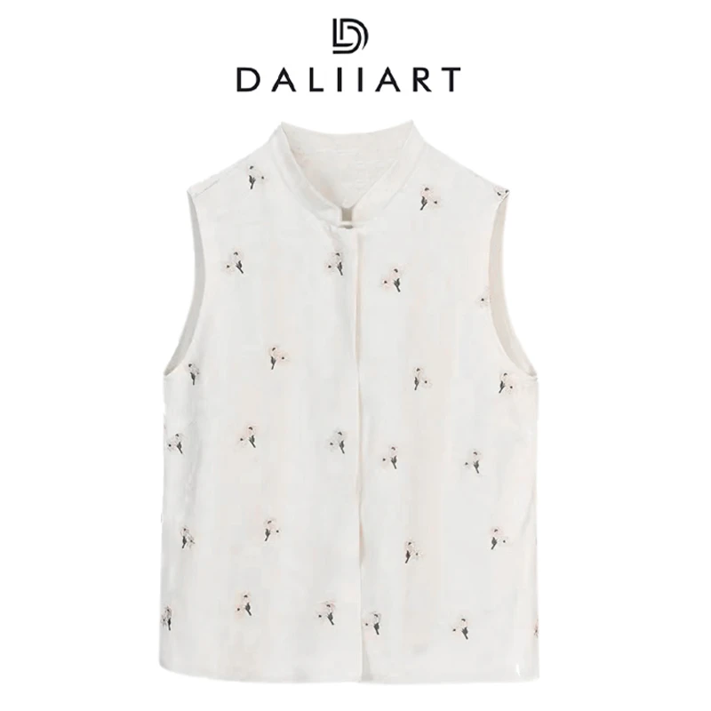 大丽高定女装 喜上眉梢 手绘刺绣精中式立领时尚马甲外套DLWT0586