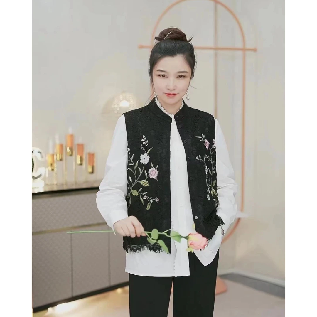 大丽高定女装 宫廷画师 新中式重工蕾丝刺绣马甲DLWT0529