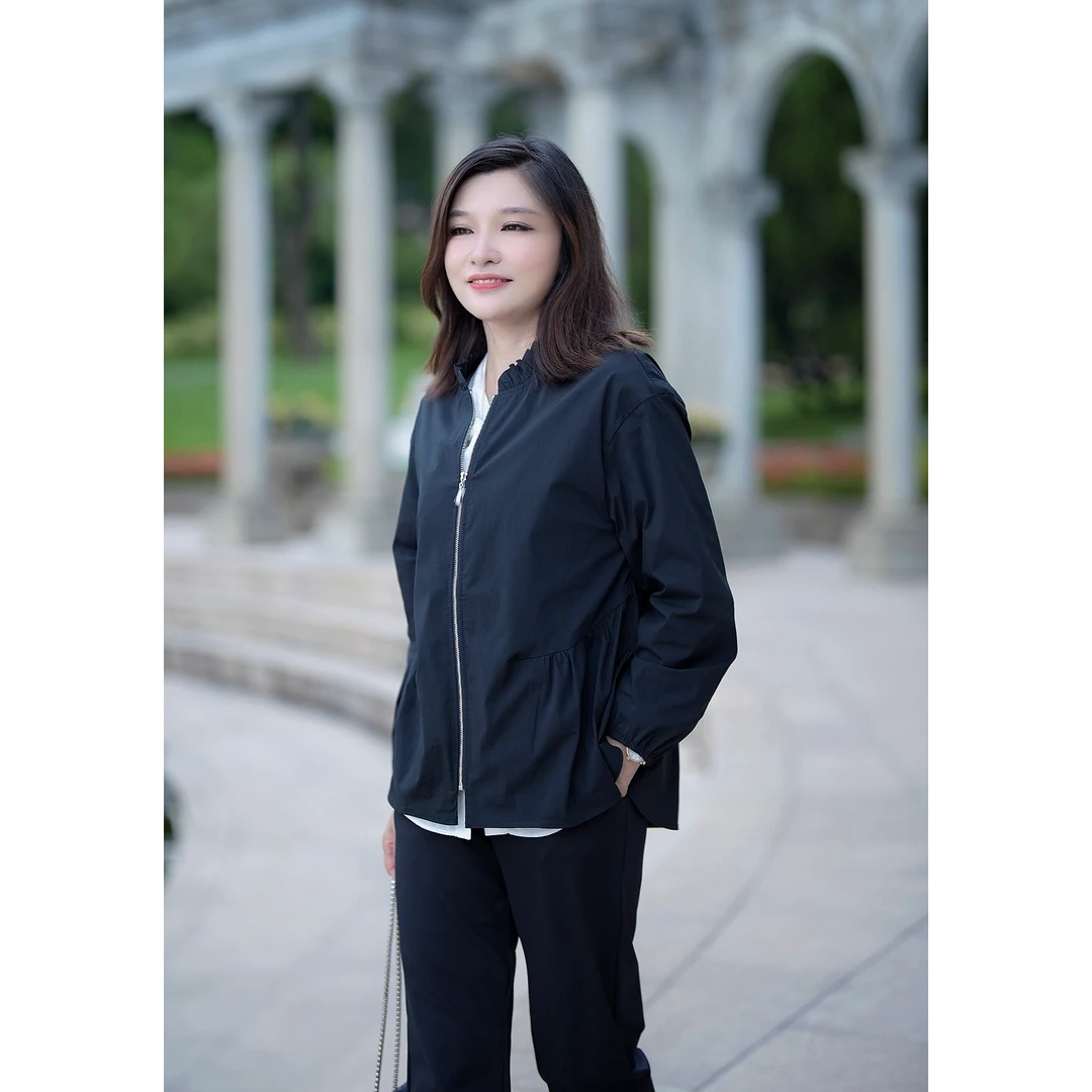 大丽高定女装日杂风 高纱支棉荷叶百搭春款外套风衣春秋DLWT0239