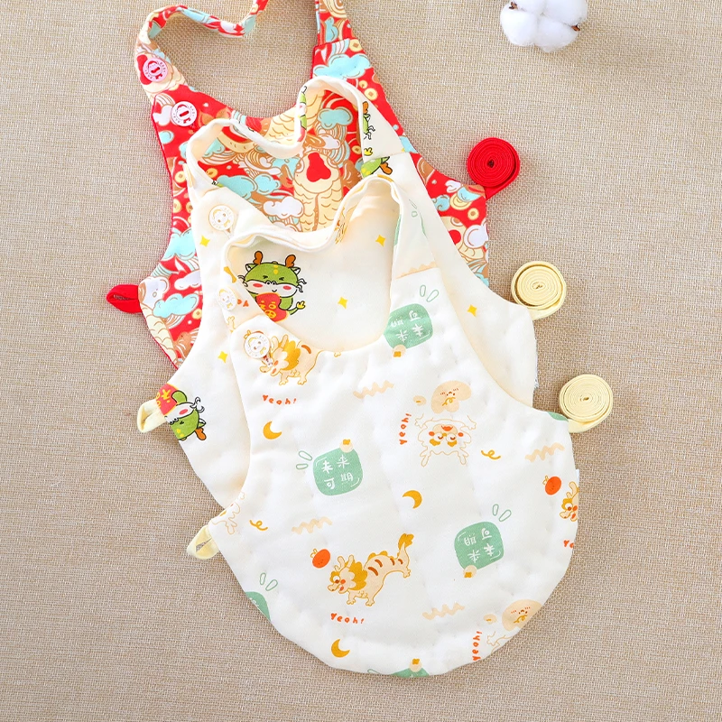 宝宝纯棉花肚兜新生儿婴儿加厚睡觉兜兜儿童夹棉护肚子防着凉秋冬